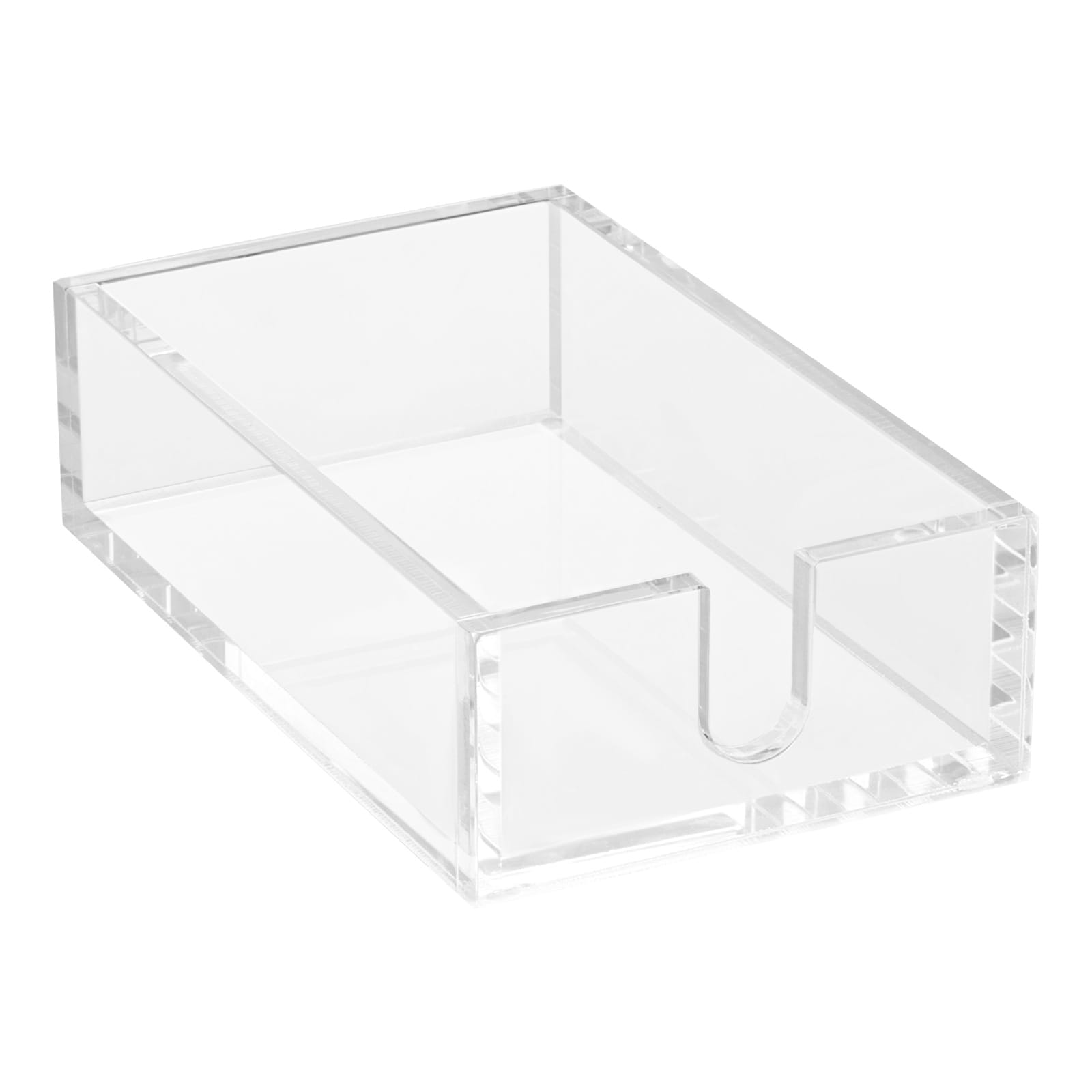 Acrylic Napkin Holder, 9.1 x 5.5 x 2.6 inch, Clear Bathroom Guest Towel Storage Tray with U-Shaped Opening, Disposable Paper Towel Holder for Bathroom Kitchen Parties Weddings & Various Events